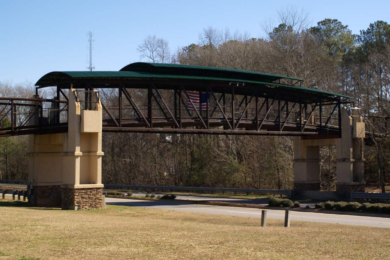 A golf cart bridge carrying a Peachtree City cart path over Georgia State Route 54